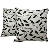 Jet-Line 2-er Deko Kissen Set Sofakissen Oliven Blätter 40x40