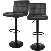 ML-Design Barhocker 2er Set, aus Samt, Grau, Gepolsterter Barstuhl