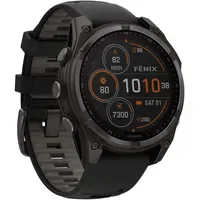 Garmin fenix 8 Solar 47 mm Graphit/Titan Carbongrau Silikon-Armband
