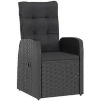 VidaXL Polyrattan Garten-Essgruppe 11-tlg. schwarz inkl. Auflagen  3059350