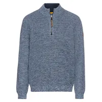 CAMEL ACTIVE Herren Stricktroyer aus Baumwollmix Denim Blau, menswear-3XL