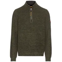 CAMEL ACTIVE Herren Stricktroyer aus Baumwollmix Dunkelgrün, Menswear-XXL