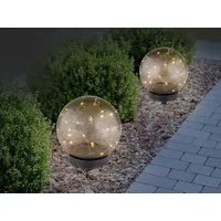MeineWunschleuchte Ausgefallene Solarkugeln 2er SET für den Garten Ø