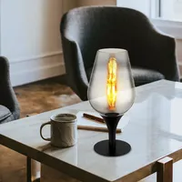 GLOBO Tischlampe Tischleuchte Nachttischlampe Glas verchromt BigLight