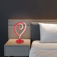 GLOBO Tischleuchte Tischlampe Herzform Schlafzimmerleuchte rot opal BigLight