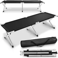 TRESKO Tresko® Xl Feldbett 210cm Schwarz Campingbett Bett Liege