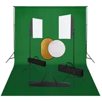 VidaXL Fotostudio-Set mit Softboxen, Hintergrundsystem und Reflektor