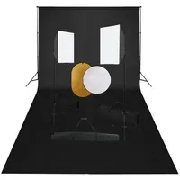 VidaXL Fotostudio-Set mit Softboxen, Hintergrundsystem und Reflektor