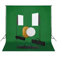 VidaXL Fotostudio-Set mit Softboxen, Hintergrundsystem und Reflektor