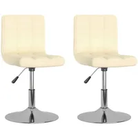 VidaXL Esszimmerstühle 2 Stk. Drehbar Creme Stoff