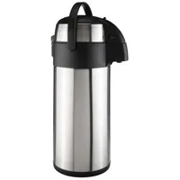 Böttcher-AG Thermoskanne Edelstahl, Pumpkanne, silber, 5 Liter,
