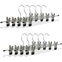 Relaxdays 90 x Hosenbügel Metall, Schwarz,Silber