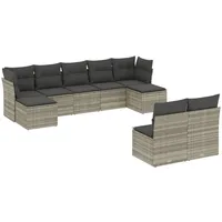 VidaXL Garten-Sofagarnitur 9-tlg. grau
