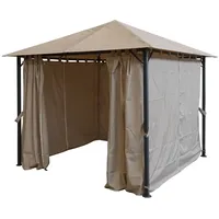 Quick Star Pavillon Pavillon Nizza 3x3m Sand inkl. Seitenwandset,