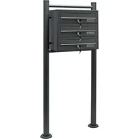 Wiltec 3er Briefkastenanlage Anthrazit