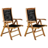 Gardenson Gartenstuhl 2er-Set Peter ca. 57x104x68 cm Akazie massiv