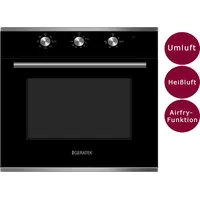 Geratek Backofen Einbau Heißluft Umluft Timer schwarz 60 Liter