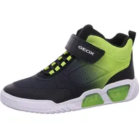 GEOX J ILLUMINUS Boy B Sneaker, Black/Lime, 36 EU