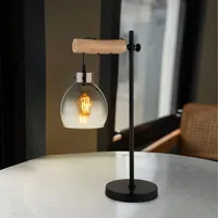 GLOBO Tischleuchte Beistellleuchte Schlafzimmerlampe Holz BigLight