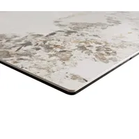 DeLife Esstisch Edge 200x100 Keramik Minas Melange Weiß-Beige Kreuzgestell