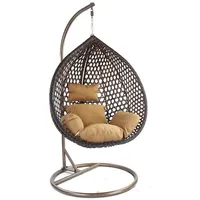 RAMROXX Luxus Hängesessel Style XXL Korb Dunkelbraun Gestell Braun