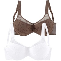 PETITE FLEUR Minimizer-BH Damen mocha-mousse+weiß Gr.100C