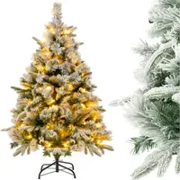 Costway Weihnachtsbaum mit Beleuchtung Grün 136 cm