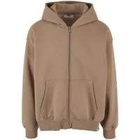 Def Oversized Zip Hoodie in Braun, Größe XL