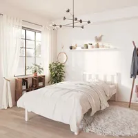 VidaXL Massivholzbett Extra Lang ohne Matratze Weiß 180x210 Kieferholz