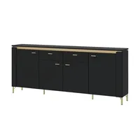 Möbel Kraft Sideboard mit Softclose ¦ schwarz ¦ Maße