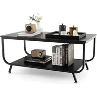 Costway Couchtisch, Schwarz, Holz, 55x47x105 cm, Wohnzimmer, Wohnzimmertische, Couchtische
