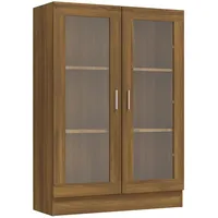 VidaXL Vitrinenschrank Braun Eiche-Optik 82,5x30,5x115cm Holzwerkstoff