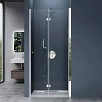 Doporro Duschtür Nischentür dusche Duschabtrennung Duschkabine 80x190cm Falttür für