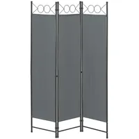 [en.casa] Raumteiler Saragossa 3-teilig 120x171 cm Dunkelgrau