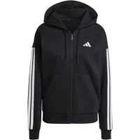 Adidas Essentials 3-Stripes Full-Zip Fleece Hoodie, Black, S