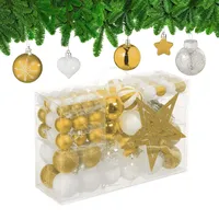 Relaxdays Christbaumschmuck, Gold/weiß