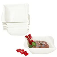 Mambocat 6x Ivory Müslischale rechteckig 250ml Porzellan 6 Personen