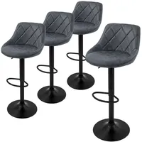 ML-Design Barhocker 4er Set Bezug aus Kunstleder Anthrazit Gepolsterter