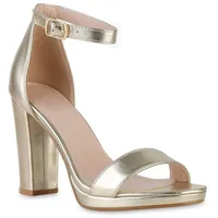 VAN HILL Damen Klassische Sandaletten in Gold