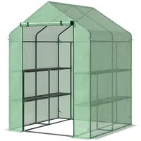 Outsunny Foliengewächshaus Treibhaus Blumenregal Tomatenhaus 143x138 x195 cm