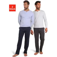 AUTHENTIC LE JOGGER Pyjama in blau-navy / weiß-grau |