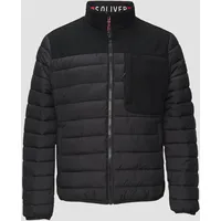 S.Oliver Leichte Steppjacke im Materialmix mit Kontrast-Details, schwarz XL