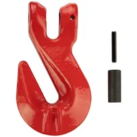 DEMA Stahl Parallelhaken für Forstkette, Rückekette, 10mm, rot, Güteklasse