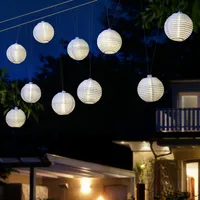 MARELIDA LED Solar Lichterkette Lampions 8 Funktionen 4,5m Garten