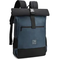 Luxuskollektion Rolltop Laptop Rucksack Leder Polyester USB 17 Zoll