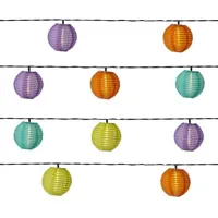 MARELIDA Lichterkette Solar 4,5m 10 Lampions bunt
