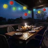 MARELIDA LED Solar Lichterkette Lampions 8 Funktionen 4,5m Garten
