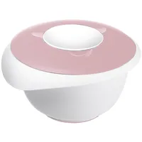 Westmark Rührschüssel mit zweigeteiltem Deckel, 2,5 l, Rosa/Weiß, 3153227P