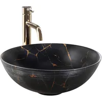 REA Aufsatzwaschbecken Nadia Black Marble Brush,
