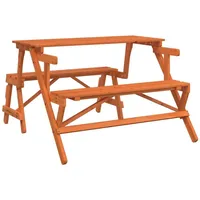 VidaXL Picknicktisch mit Bänken 2-in-1 Massivholz Tanne
